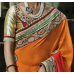 Captivating Orange Colored Embroidered Faux Georgette Saree Captivating Orange Colored Embroidered Faux Georgette Saree
